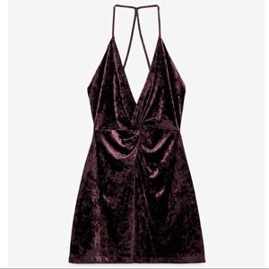 Zara velvet purple mini dress brand new